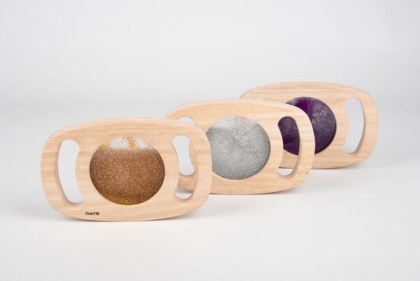 Handglitzertafel mit Holzrahmen, 3er Set