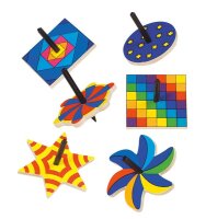 Bunte Kreisel, 4 x 6 Stück