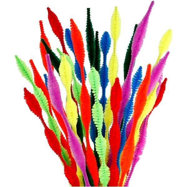Pfeifenputzer Wellenform, bunt sortiert, 5-12 mm, 30 cm, 28 Stück