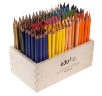 edu3 Jumbo Tri - 180 Buntstifte im Holzaufsteller