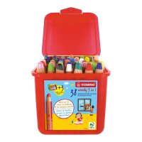 STABILO woody 3 in 1, 38 Stifte plus 3 Spitzer in einer Box