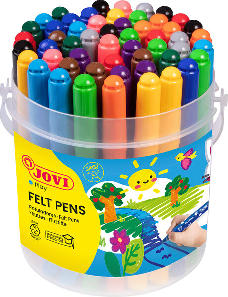 JOVI Fasermaler 4 mm, Dose mit 48 Stiften in 12 Farben