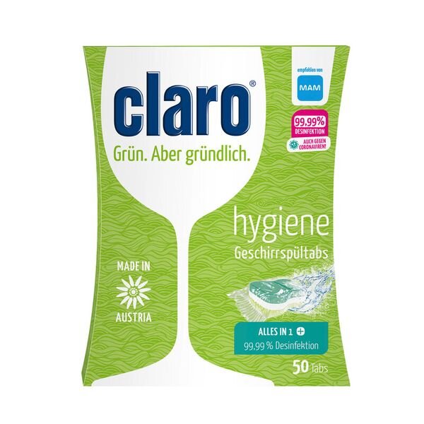 CLARO Hygiene Geschirrspültabs, 50 Stk.