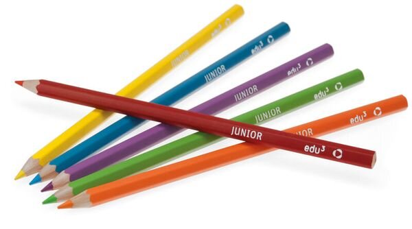 edu³ JUNIOR Hex 12 Buntstifte nach Farbwahl