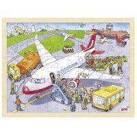 Einlegepuzzle "Auf dem Flughafen" aus Holz