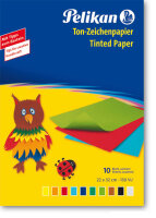 Tonzeichenpapier (Mappe mit 10 Blatt) in verschiedenen...