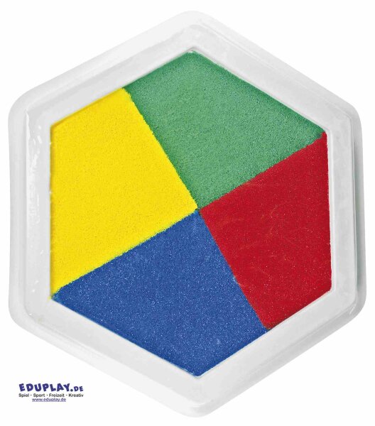 Riesenstempelkissen 6-eckig 14 x 14 cm Multicolor 4-farbig