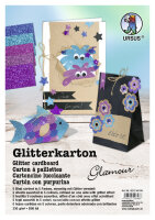 Glitterkarton in &quot;glamour&ouml;sen&quot; Farben (5...