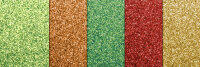 Glitterkarton in traditionellen weihnachtlichen Farben (5 Blatt)