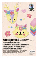 Moosgummi 2mm,20x30cm,6Bl.6Farben "Glitter-Pastell"