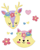 Moosgummi 2mm,20x30cm,6Bl.6Farben "Glitter-Pastell"