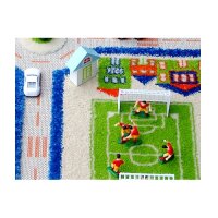 3D Straßenteppich in blau im Kindertraumraum