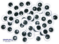 Wackelaugen 18 mm, schwarz/weiß