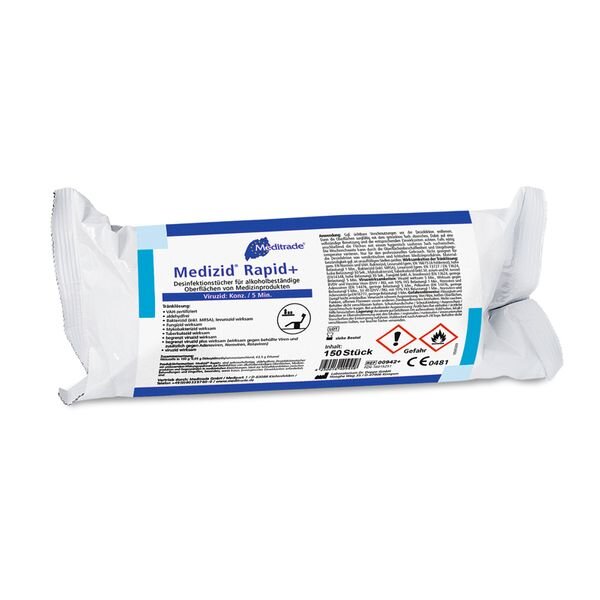 Medizid Rapid+ Desinfektionstücher Nachfüllpack, 150 Tücher