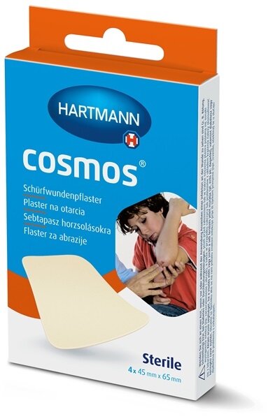 Wundpflaster Cosmos Schürfwunden, 4 Stk. mit 4,5 x 6,5 cm